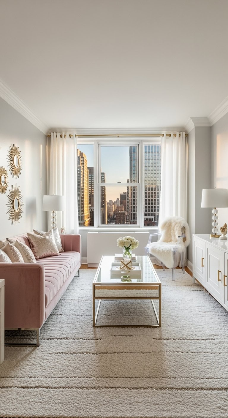 mirrored metallic boutique glam