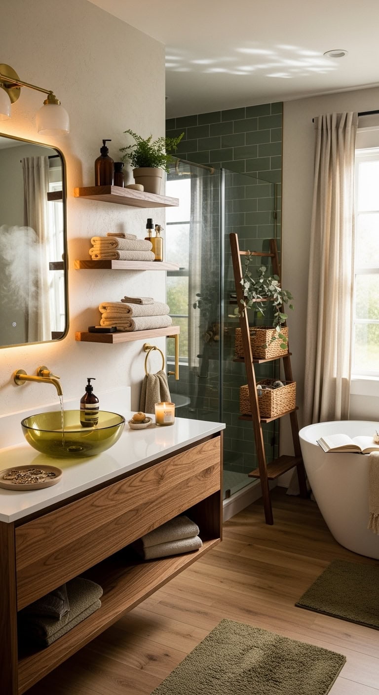 elegant and functional bathroom storage