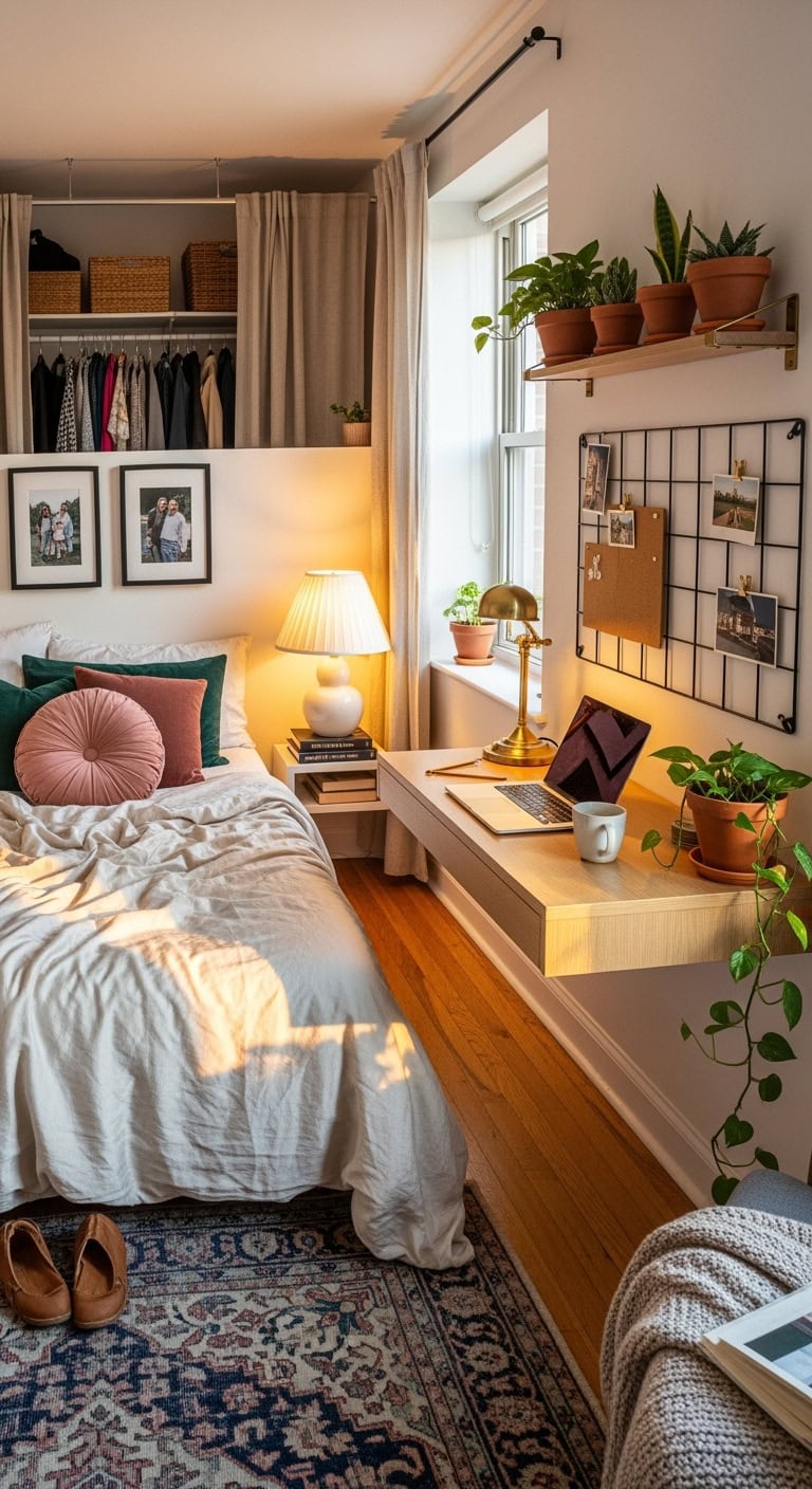 maximized workspace through wall mounted desks
