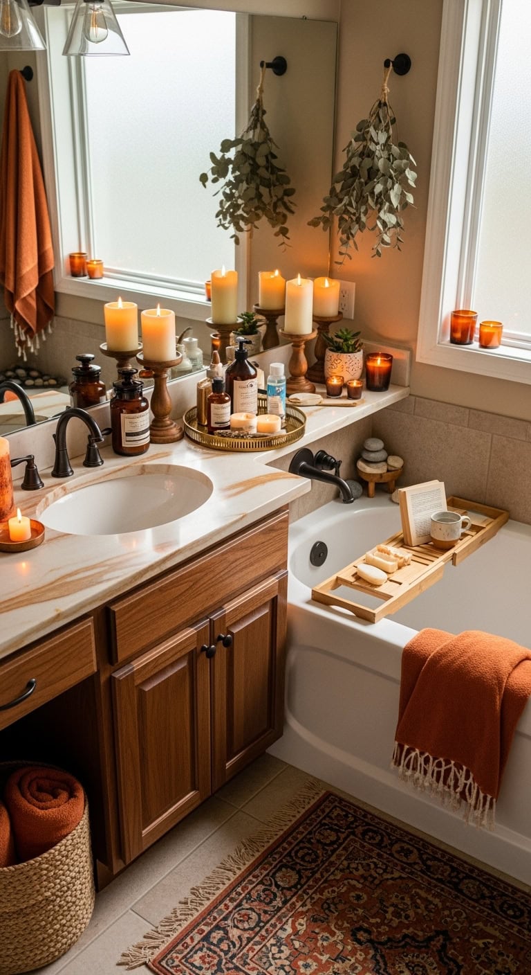 warm cozy layered spa like