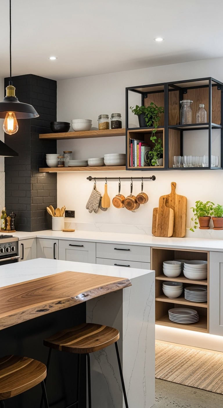 industrial chic timber kitchen
