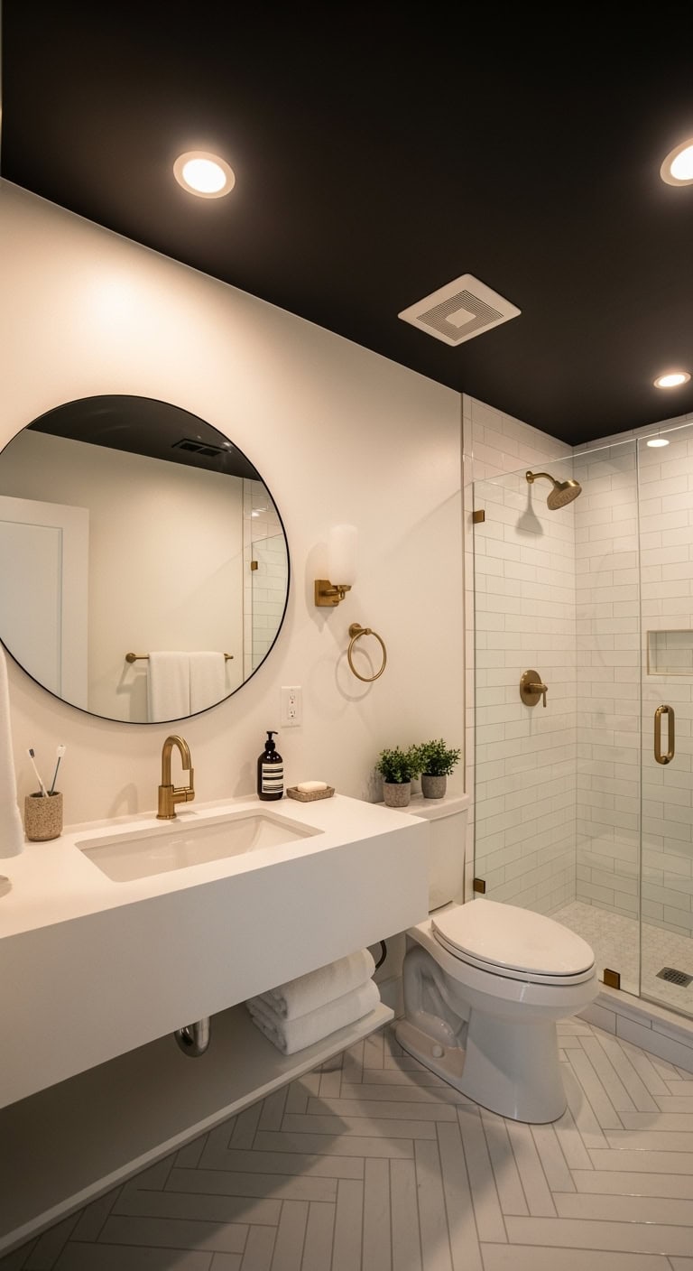 sophisticated dramatic intimate bathroom experience