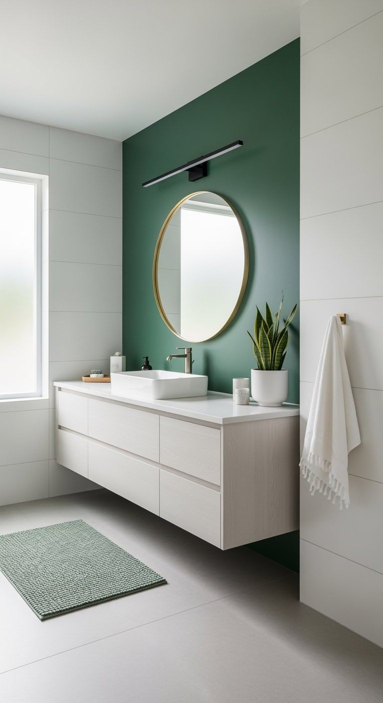 emerald minimalist floating vanity