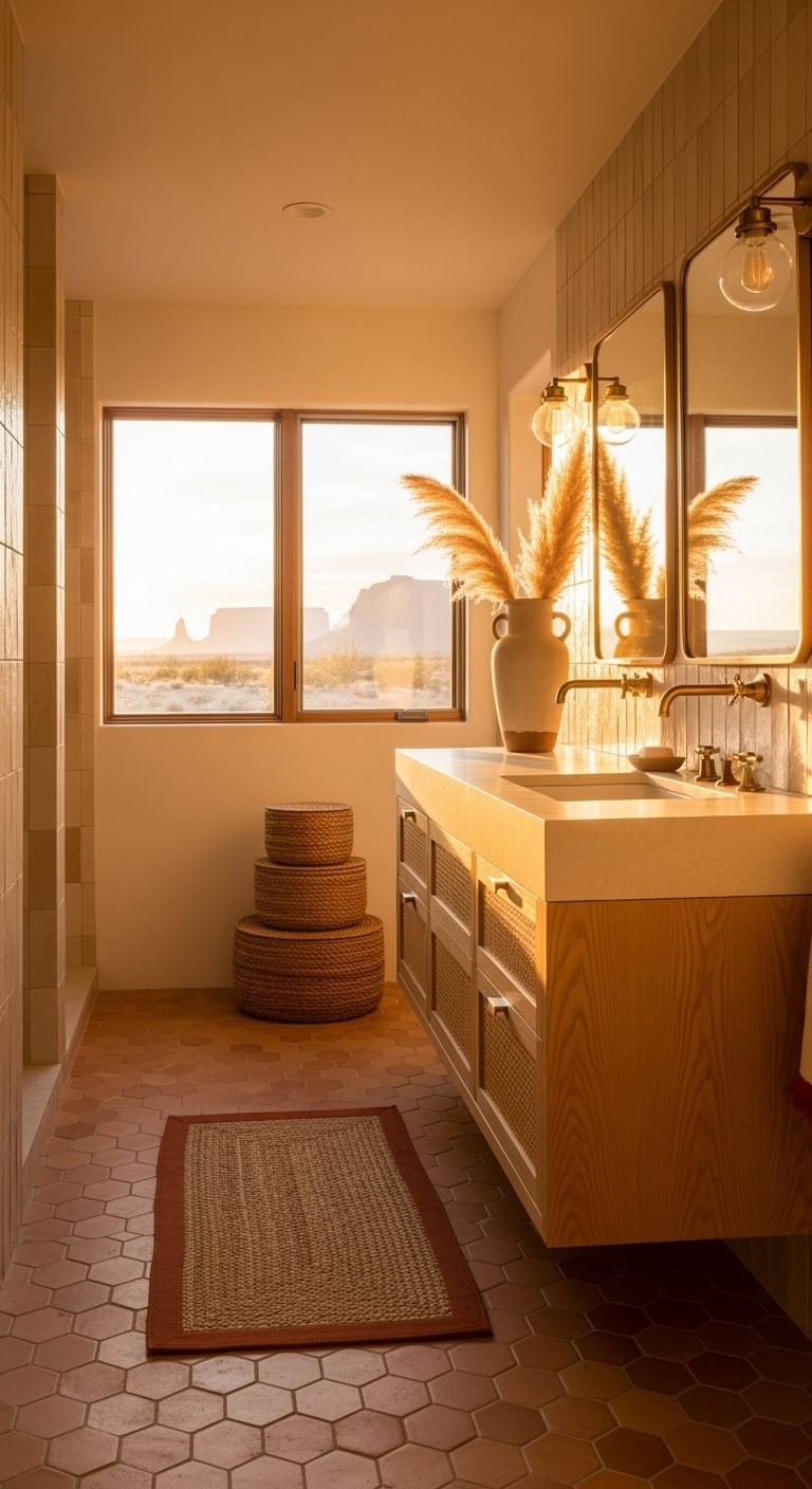 sun kissed terracotta desert bathroom