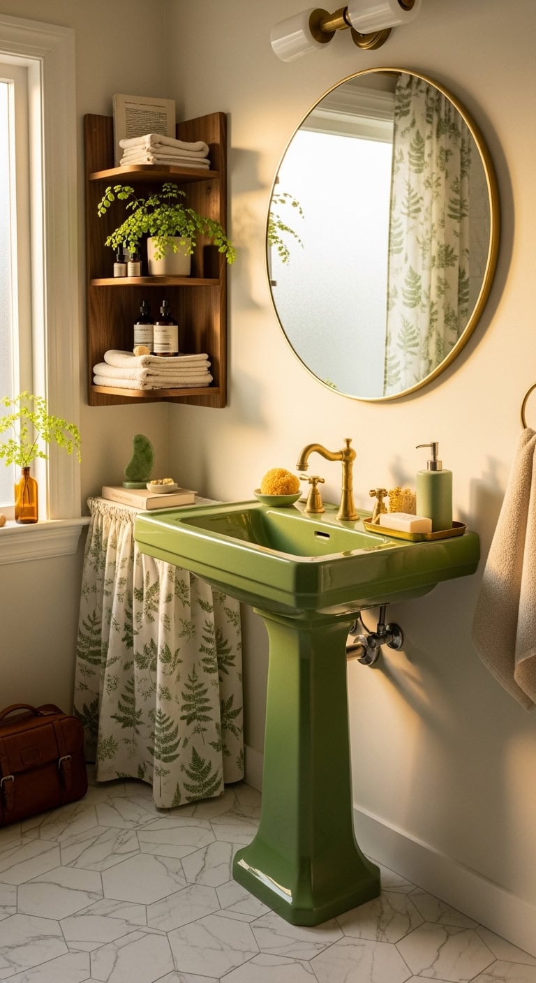 vintage glamour botanical jade pedestal