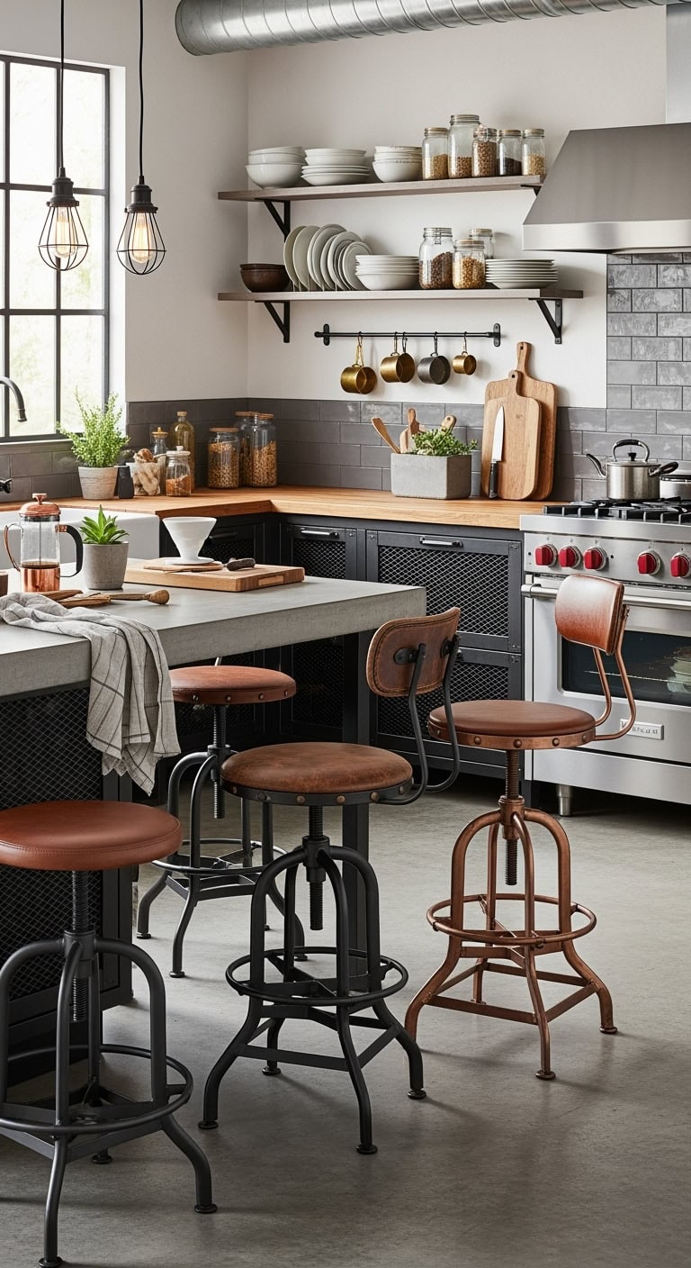 vintage industrial chic bar stools