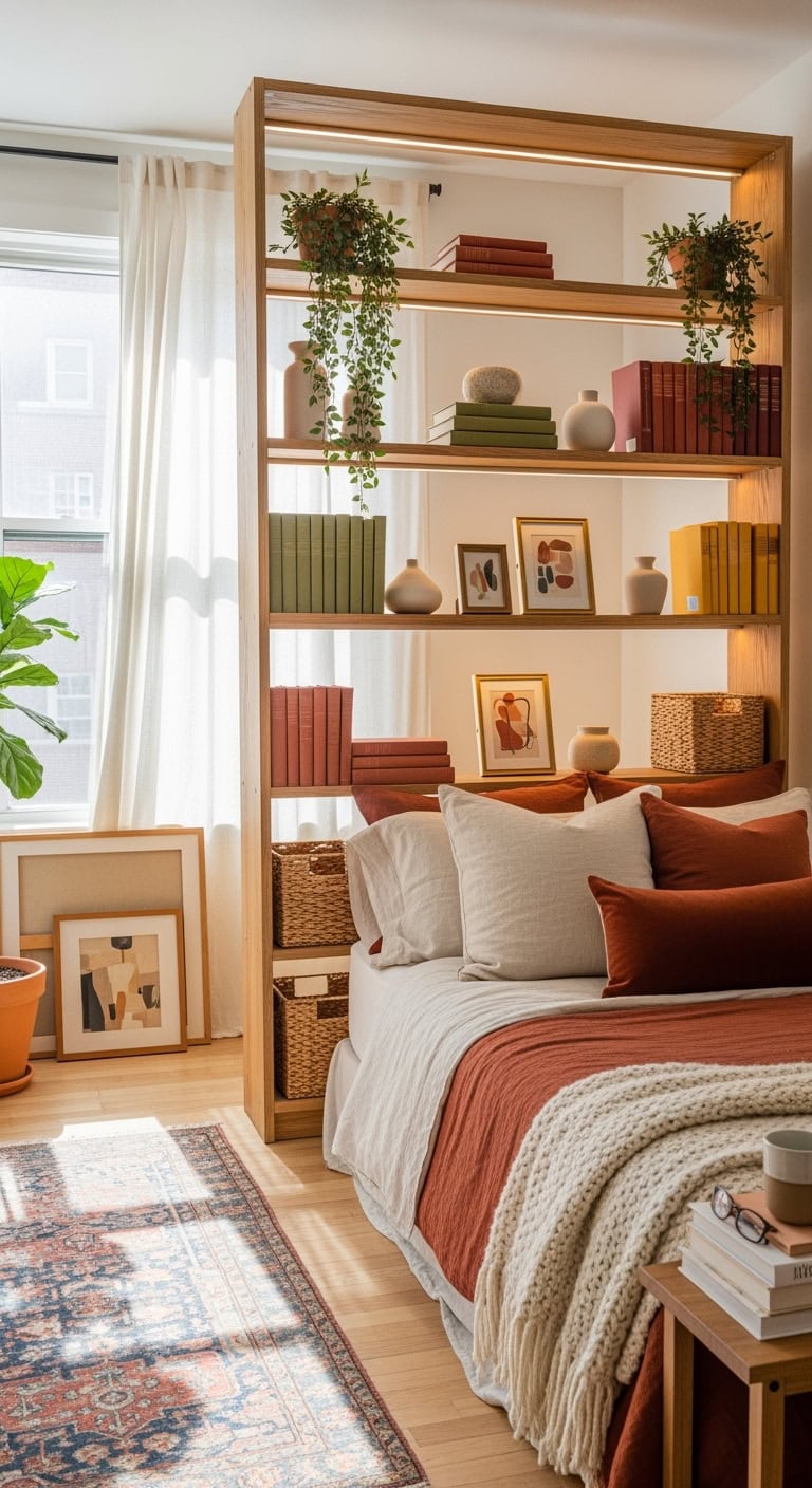 multifunctional bookcase bedroom privacy divider