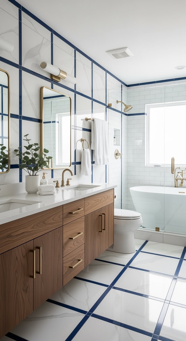 dramatic luxurious bathroom grout transformation