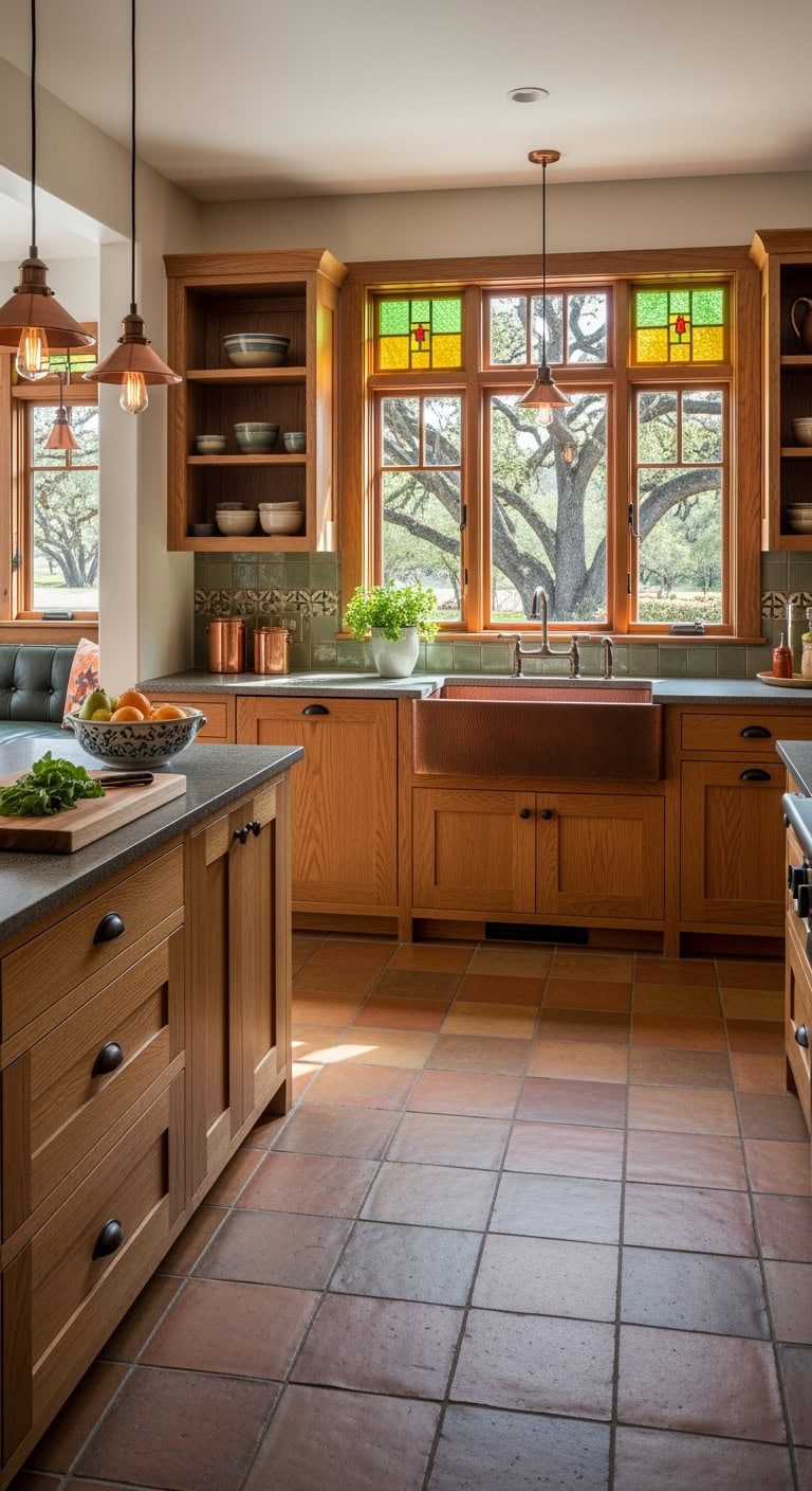 craftsman charm meets earthy elegance