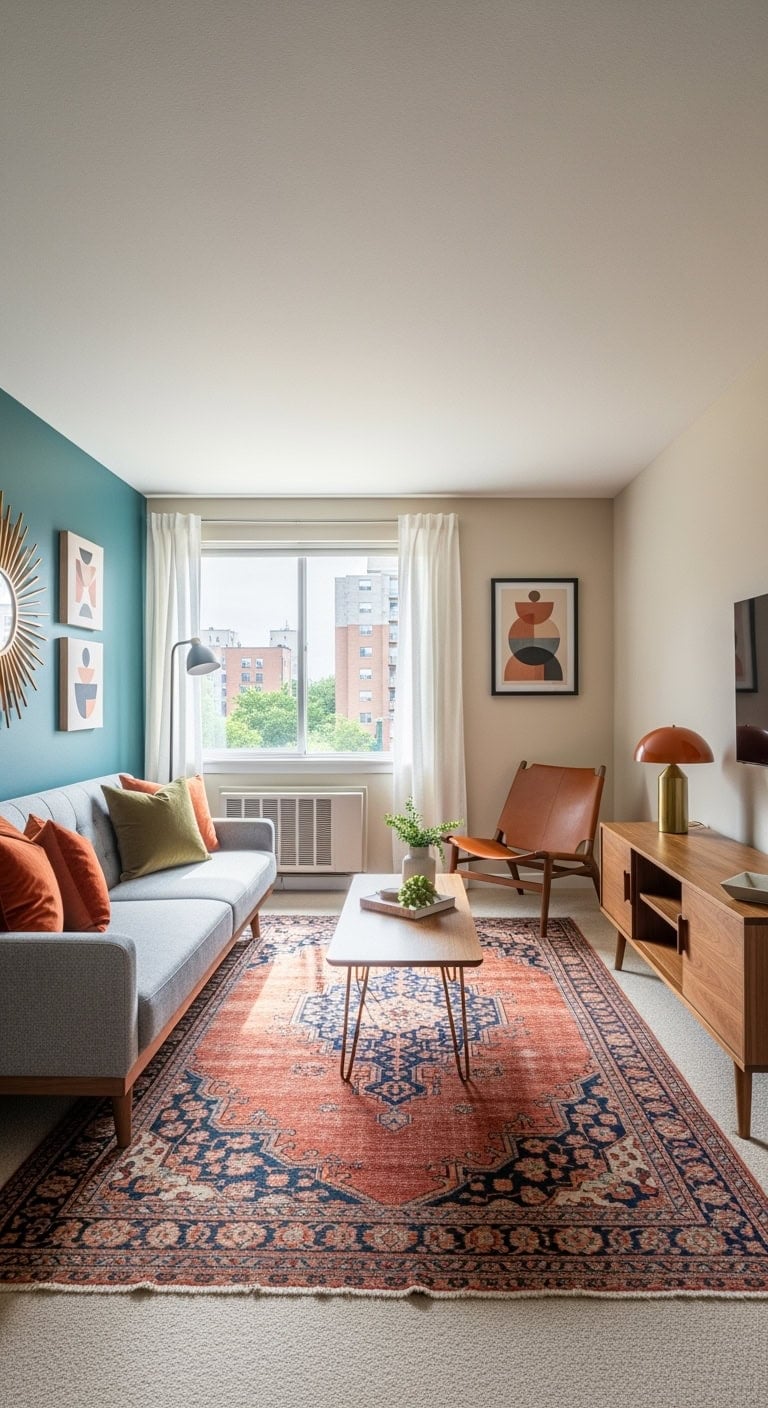 mid century modern curated livingroom