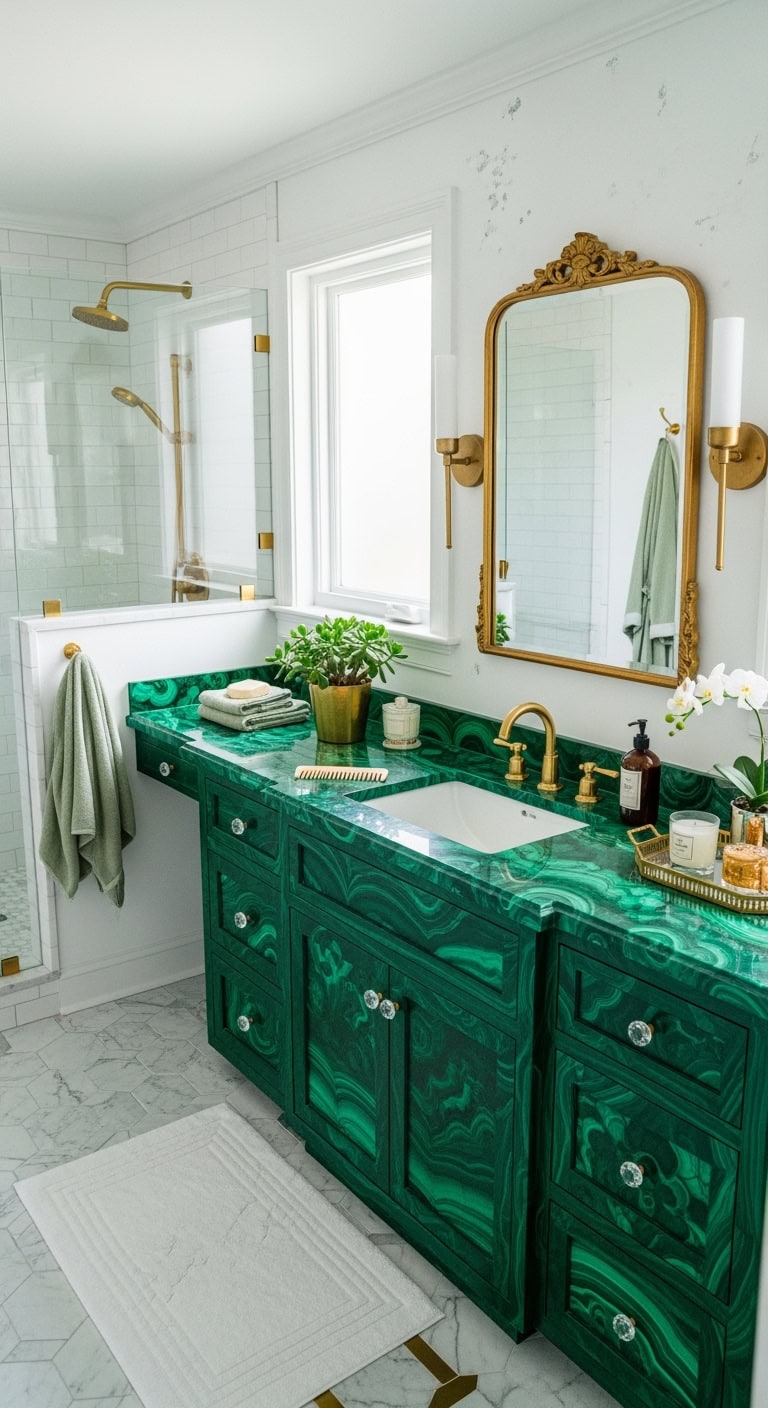 luxurious elegant nature inspired bathroom vanity