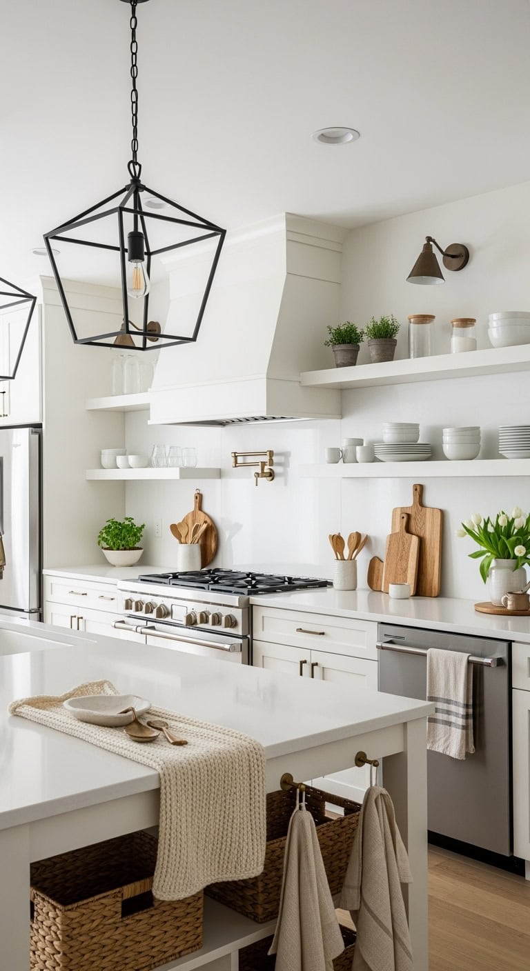 elegant bright monochrome kitchen