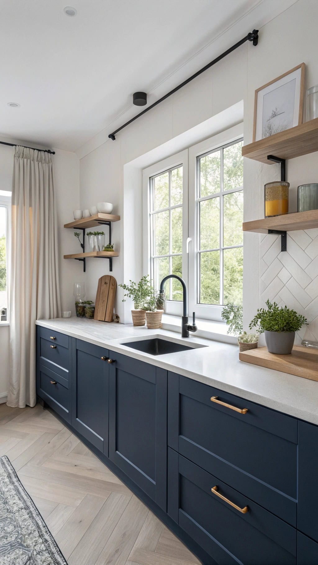 midnight blue scandinavian kitchens