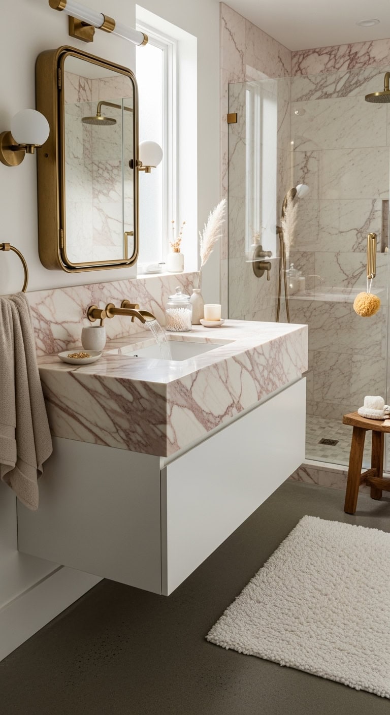 serene blush marble spa sanctuary