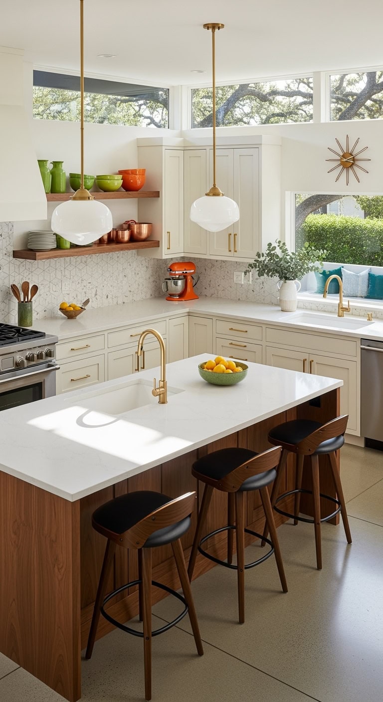midcentury modern kitchen styling