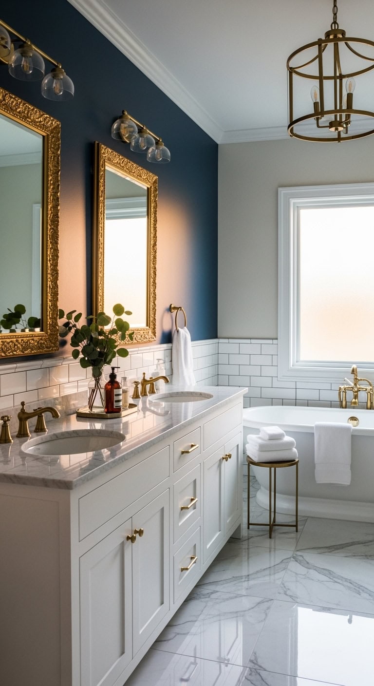 luxurious gold leafed mirror frame transformation