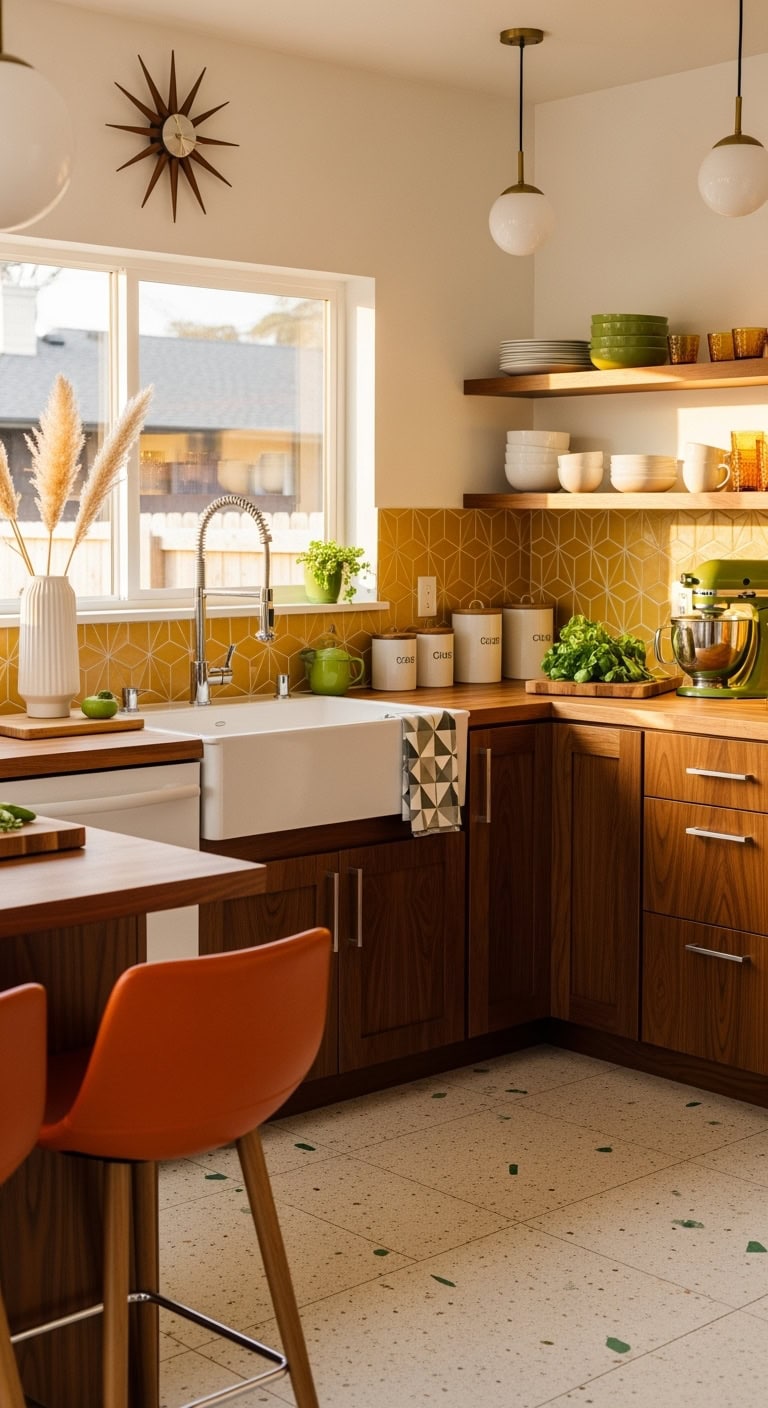 midcentury modern kitchen style