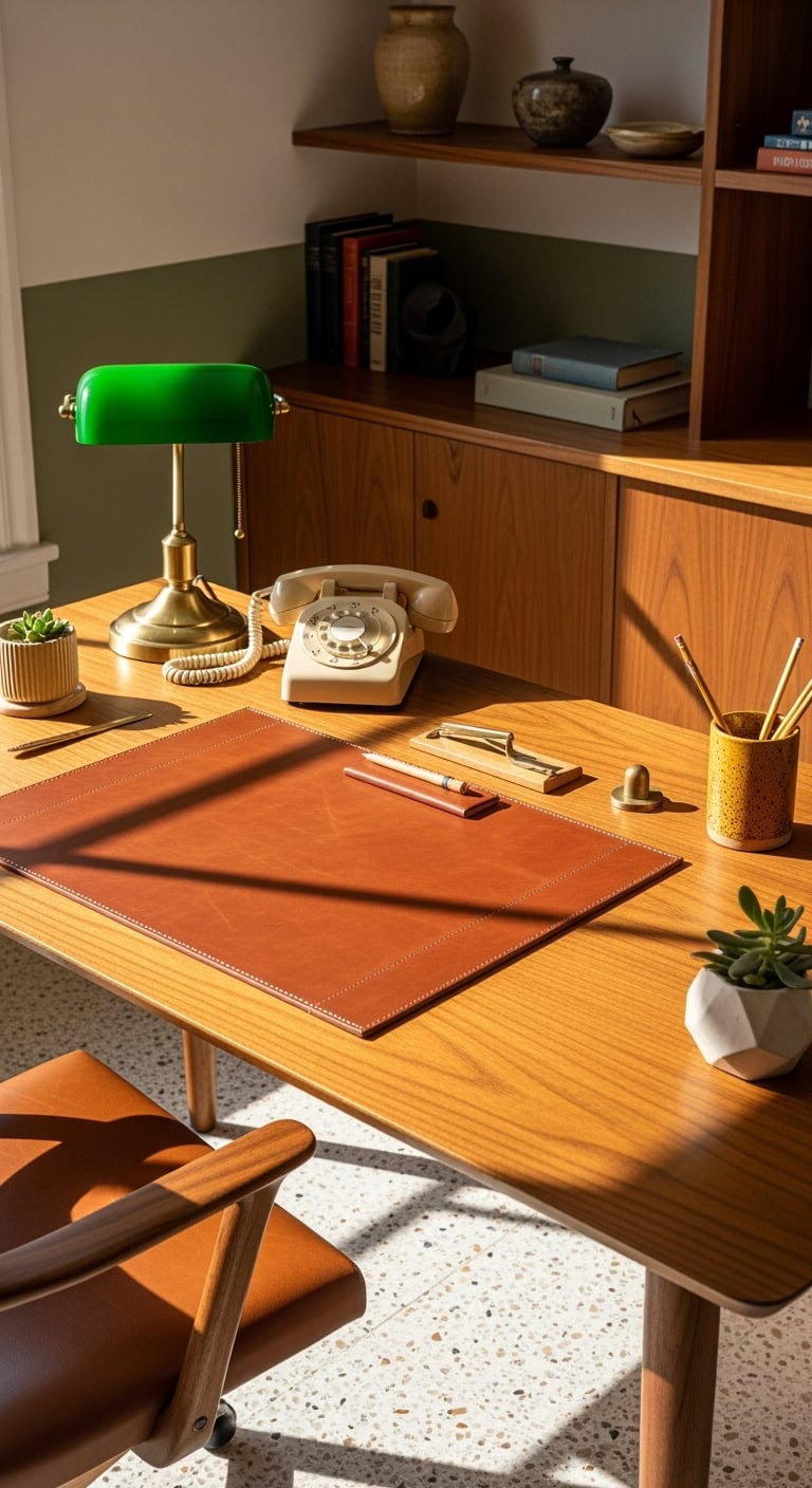 sophisticated mid century workspace inspiration