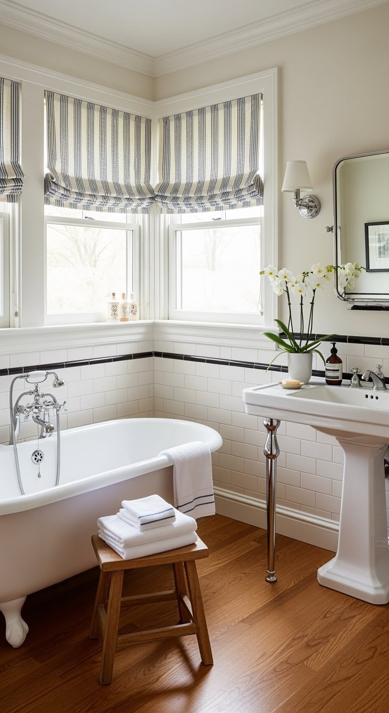 proven al charm blue striped roman shades