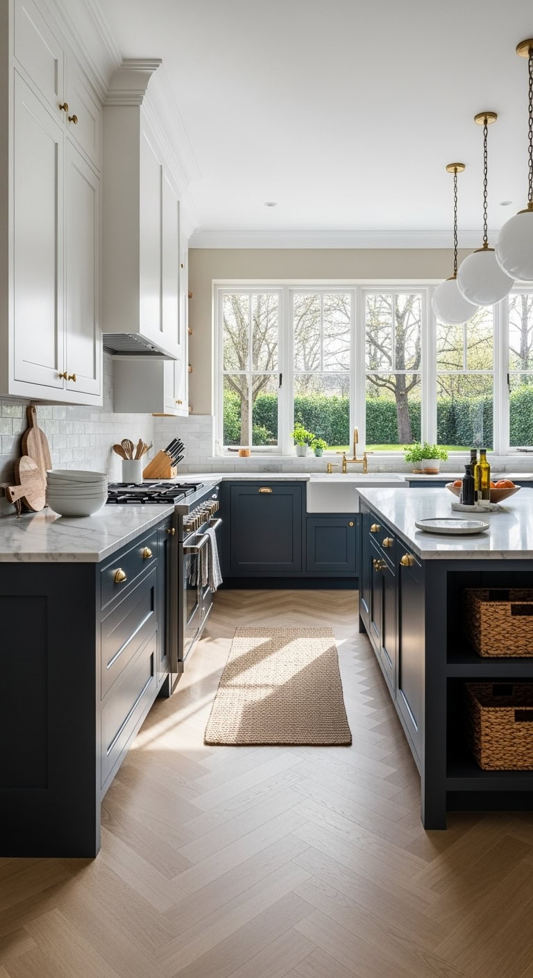 herringbone wood kitchen makeover