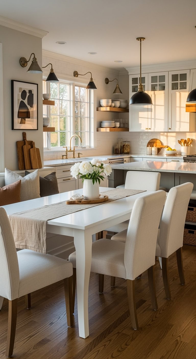 transitional kitchen table style