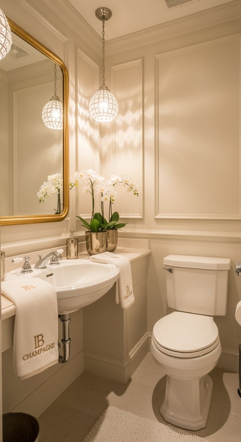 beige luxury powder room elegance