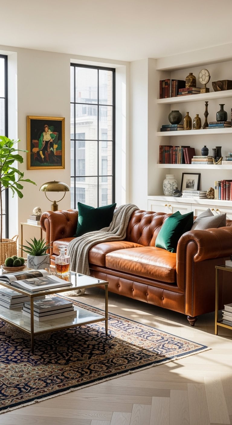 refined lavish vintage inspired leather seating