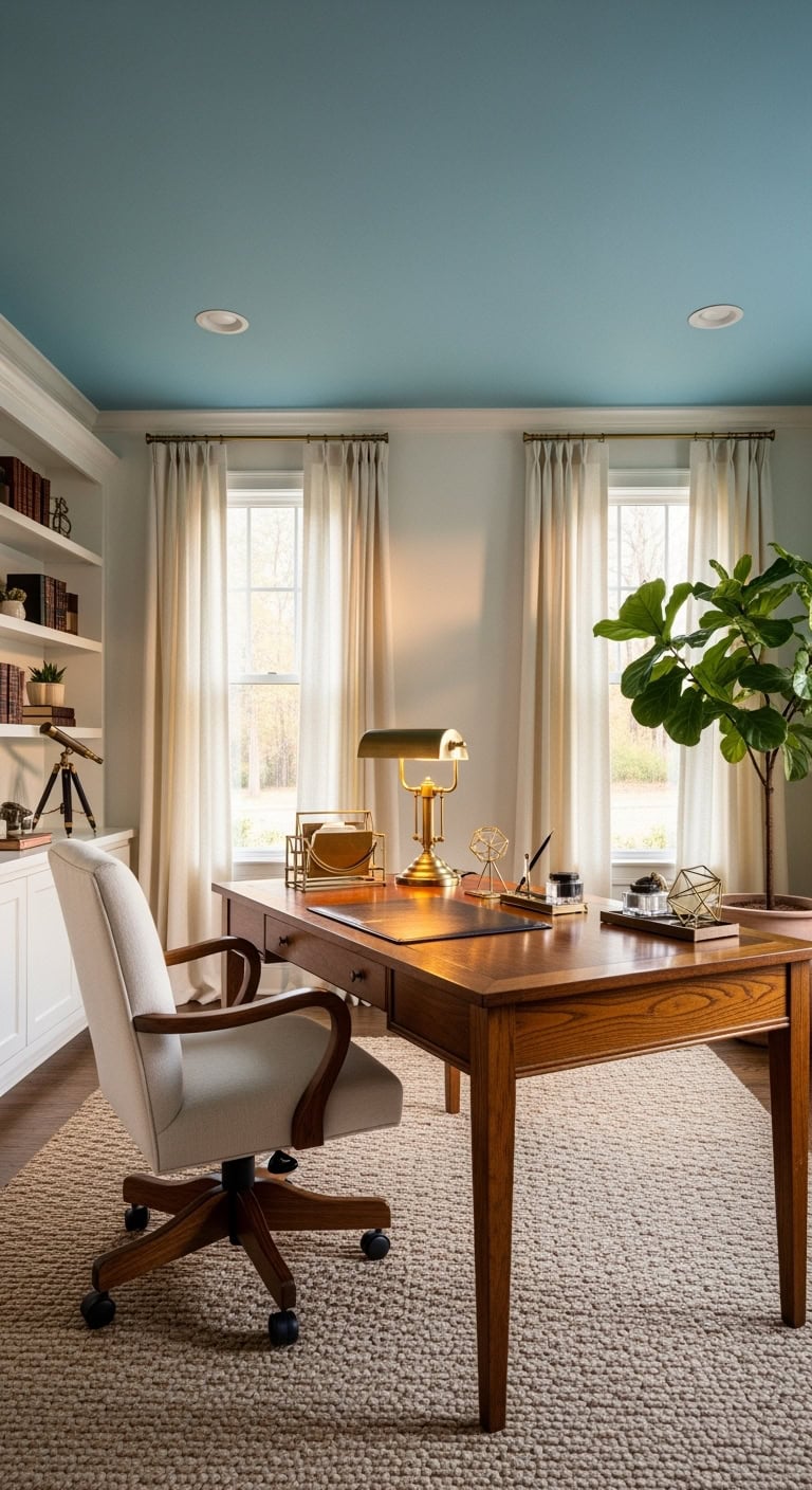 dreamy calming elegant workspace retreat