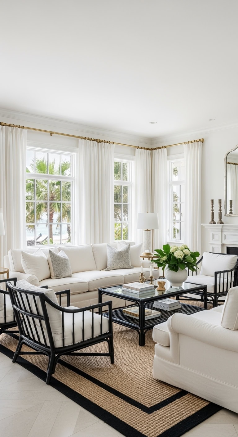 coastal luxe white and gold