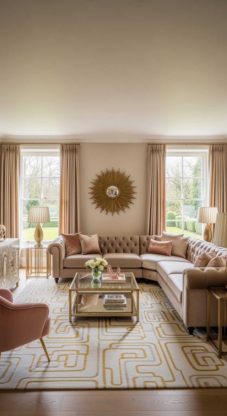 champagne velvet brass glamour