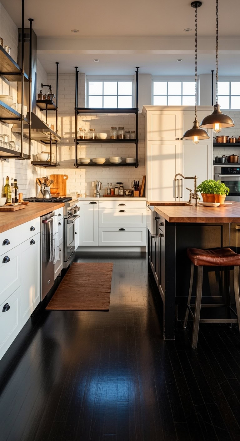 industrial white kitchen elegance
