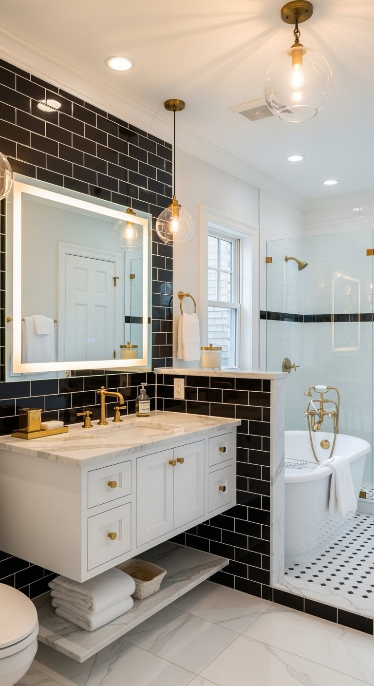 timeless elegant versatile bathroom subway tiles