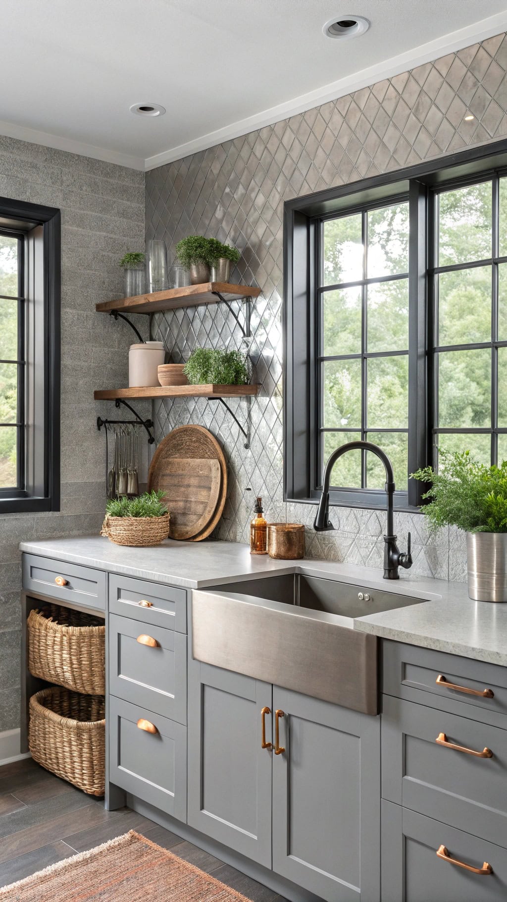 glamorous metallic gray walls