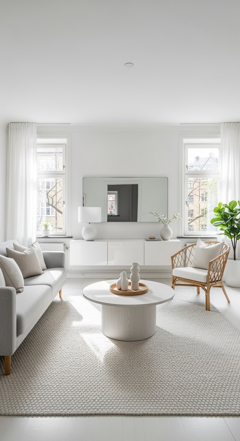 bright scandinavian minimalist white interiors