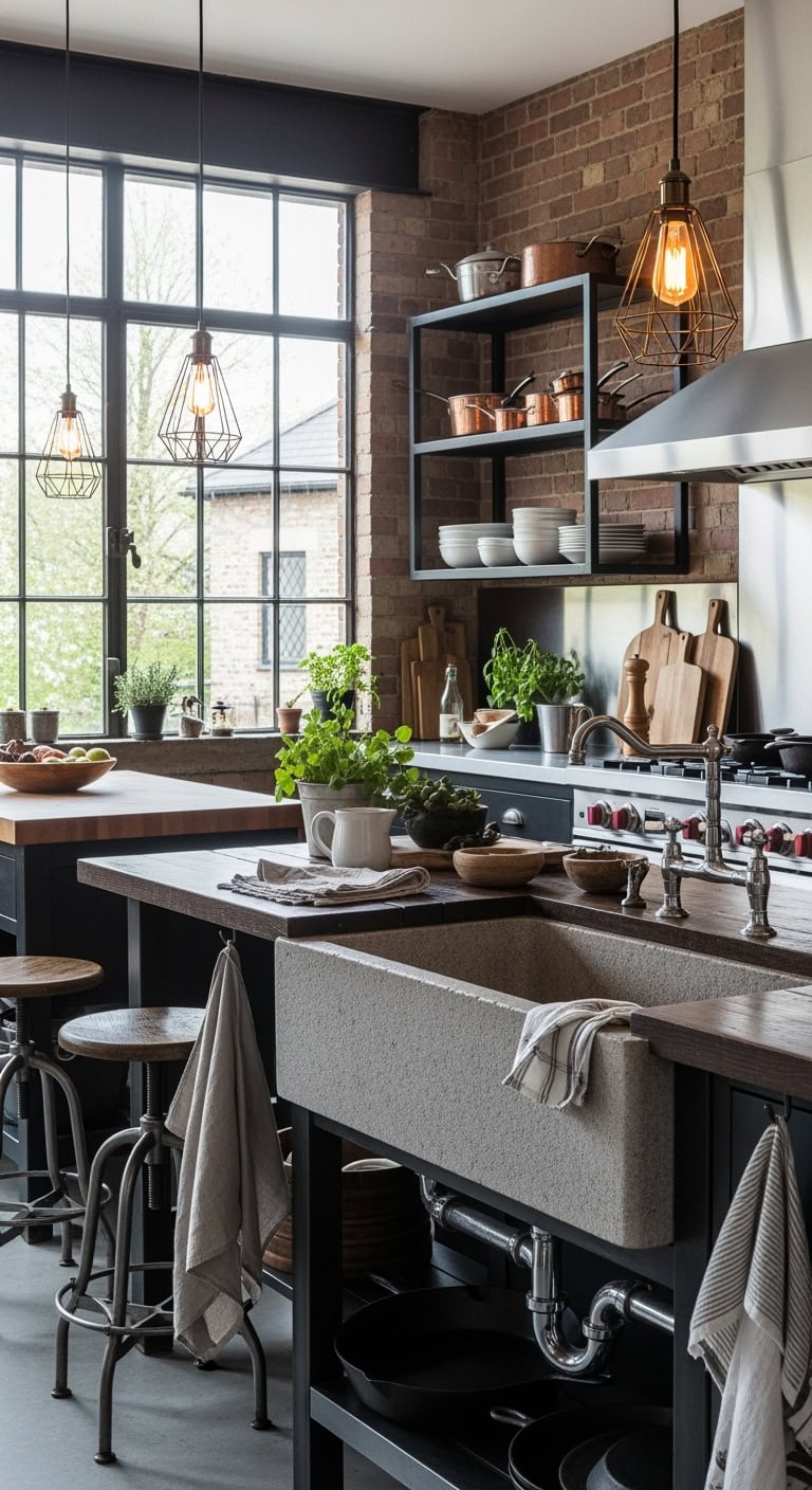 industrial stone sink style