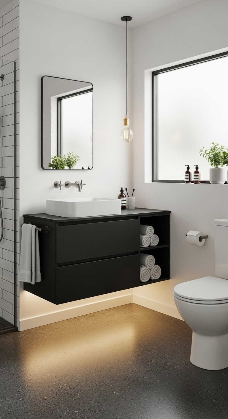 sleek minimal space saving bathroom vanity