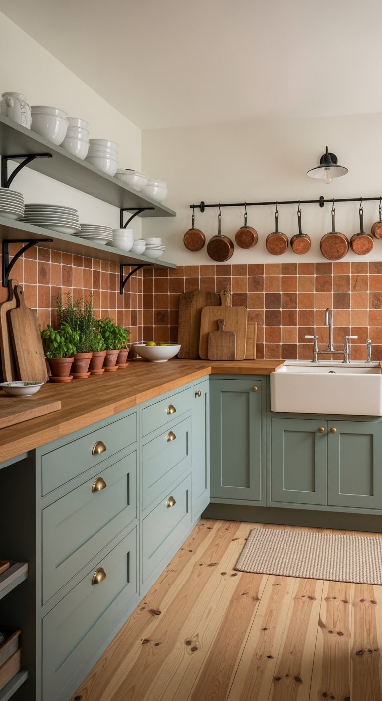 warm shaker clay kitchen
