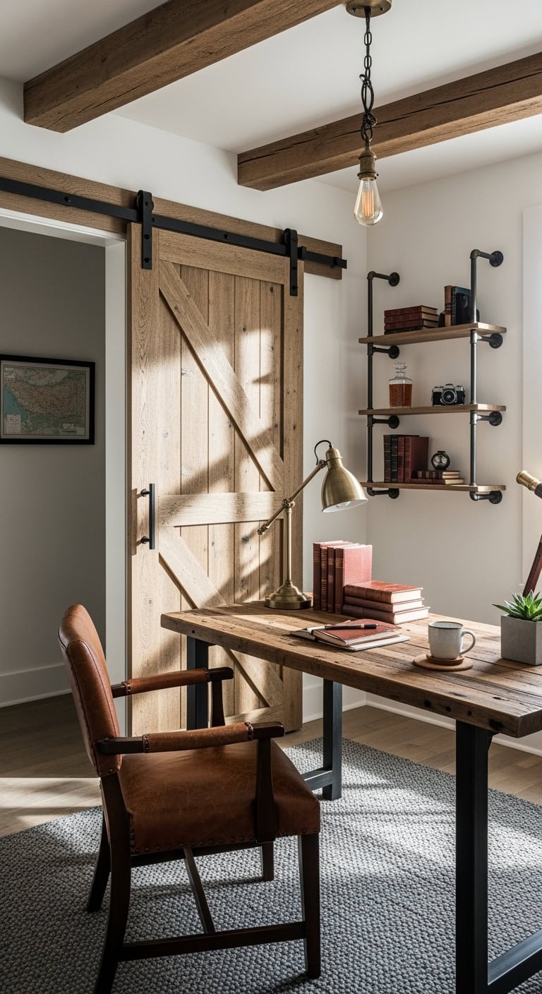 rustic retreat transformation with barn door