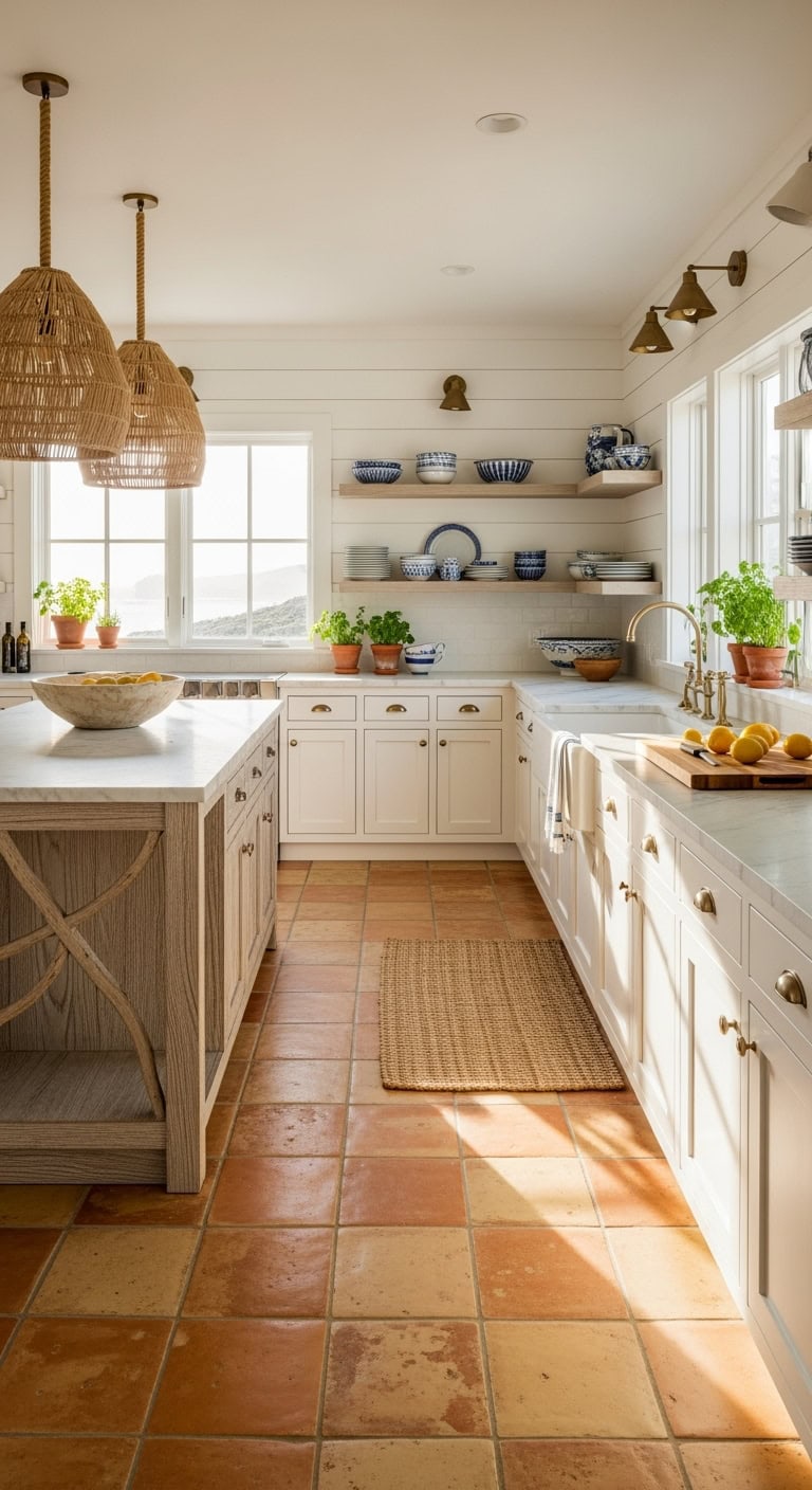 coastal terracotta kitchen rustic mediterranean charm