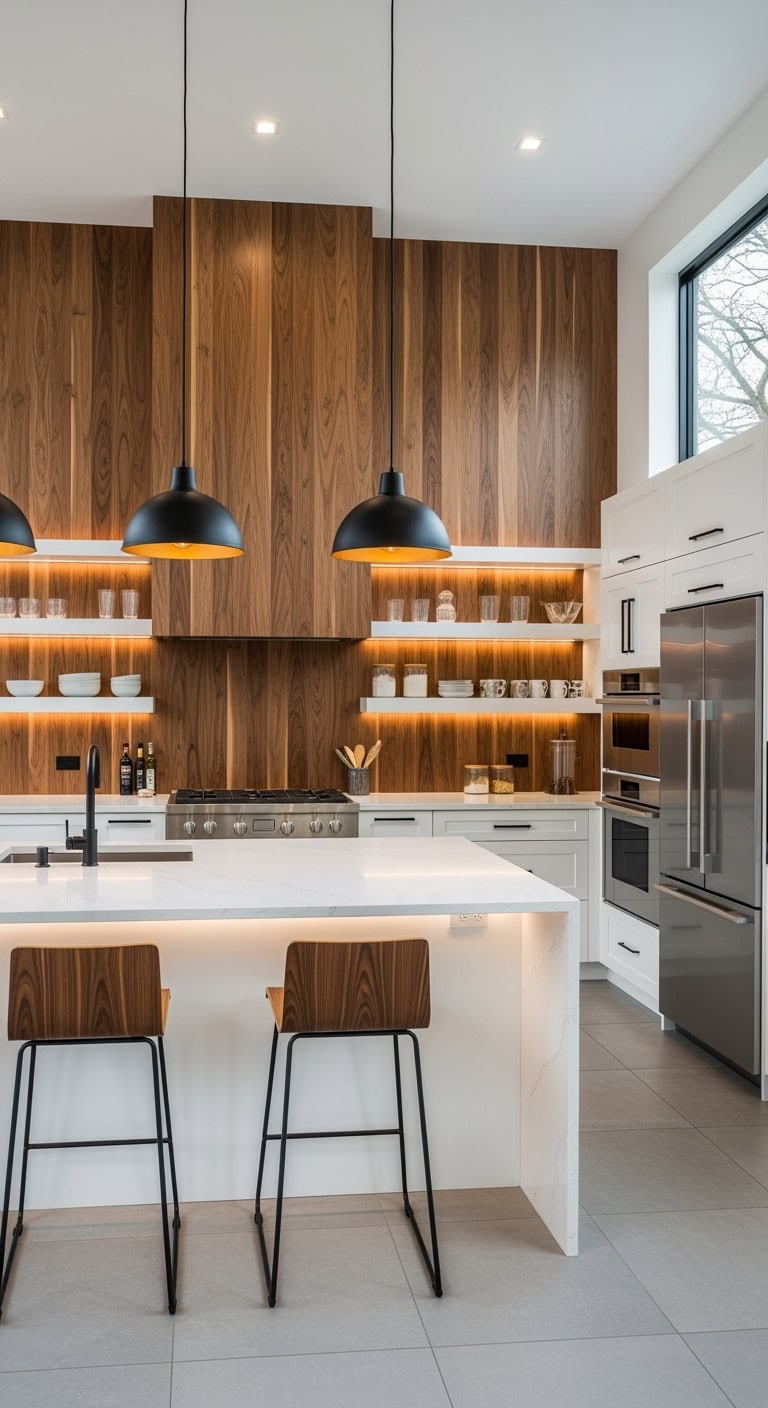 warm rich contrasting highlighted wood accent