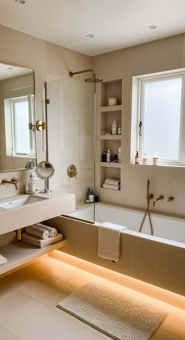 calm textured sealed absorbing bathroom retreat