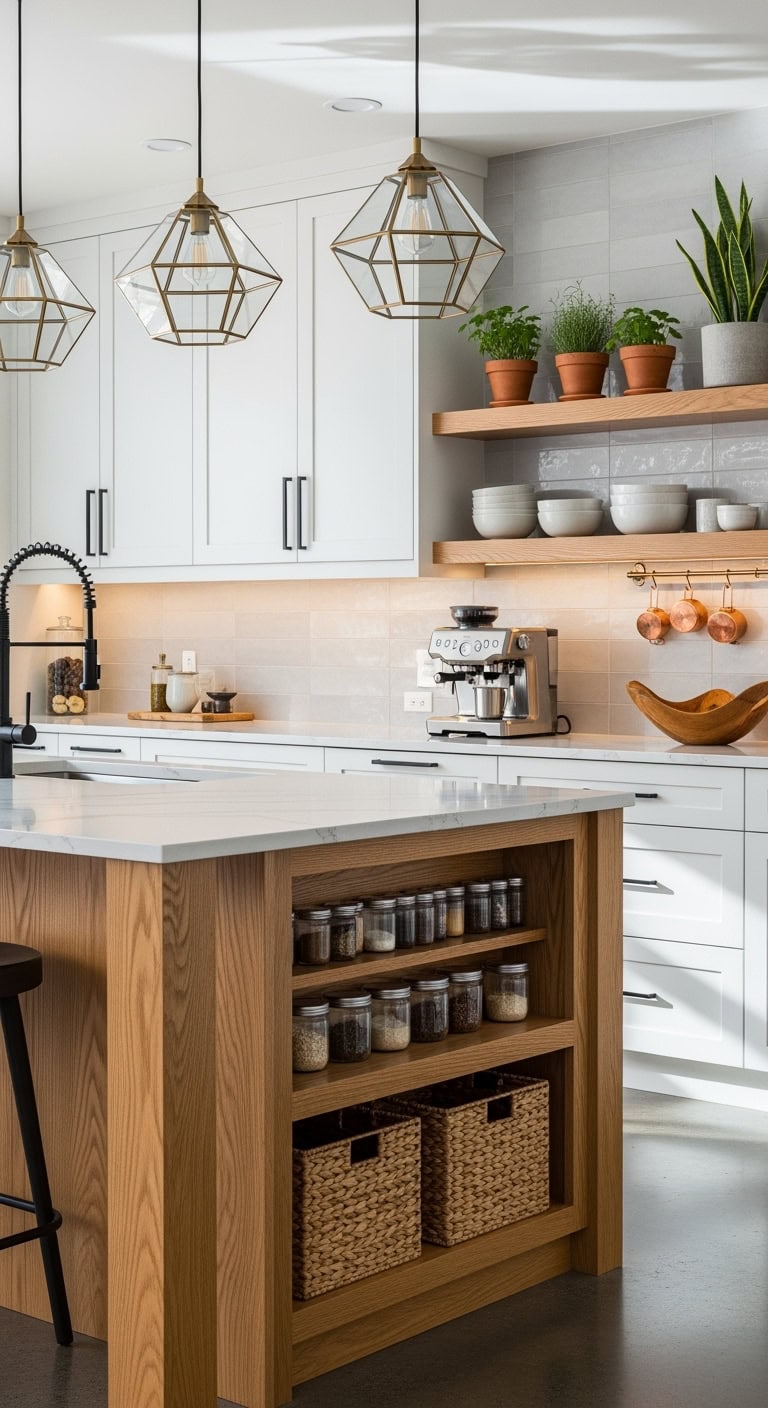 contemporary white oak kitchen