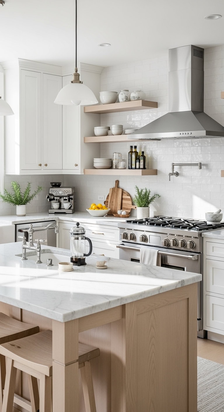 warm scandinavian minimalist white oak accents