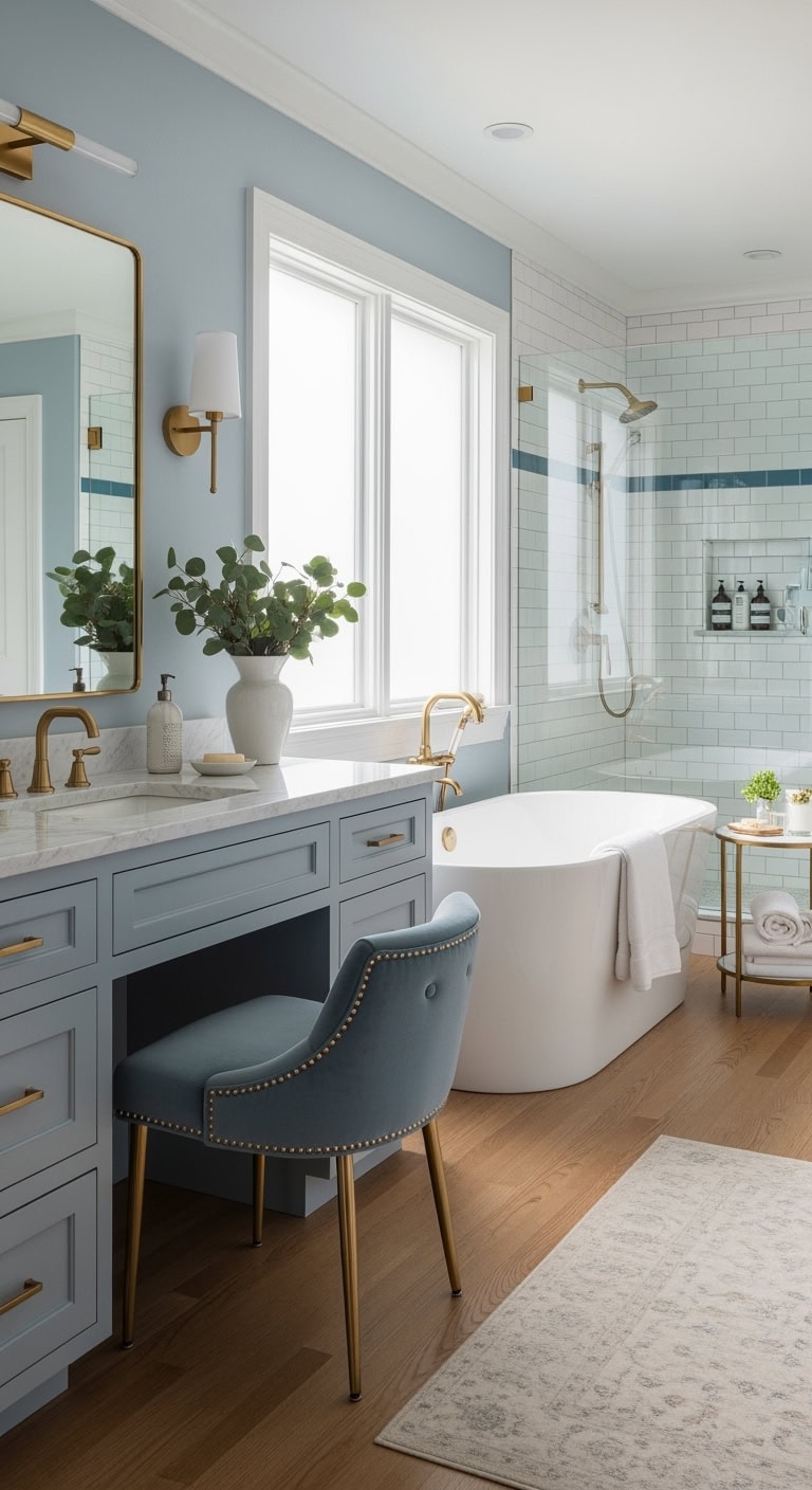 elegant luxurious bathroom vanity stool