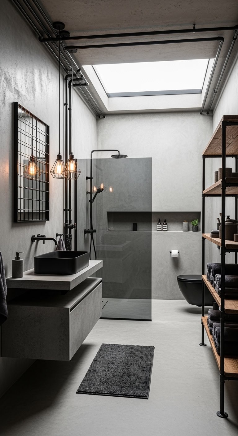 industrial exposed pipe concrete luxe