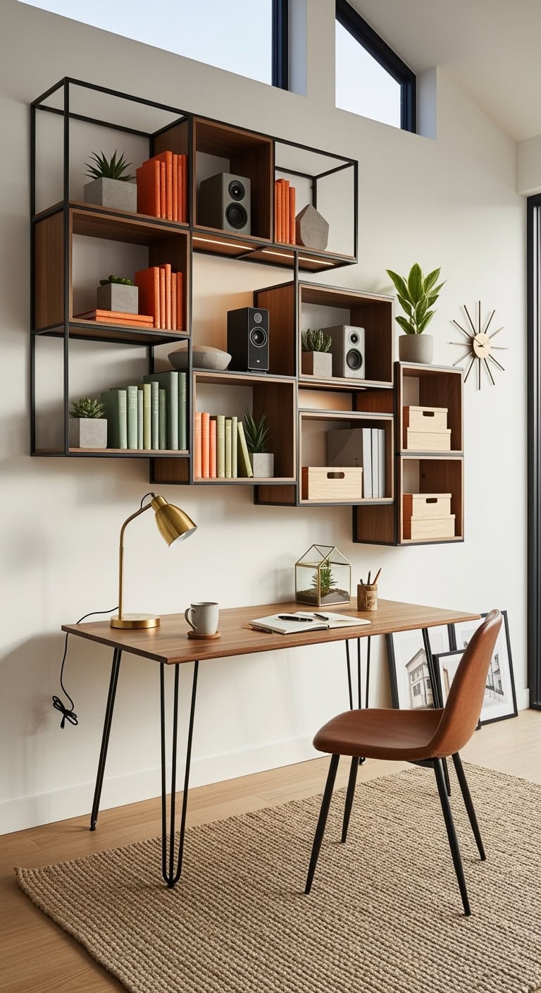 modern geometric modular shelving